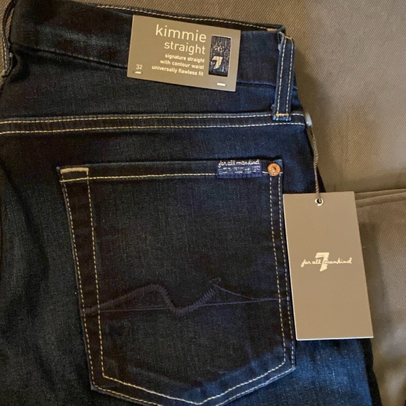 NWT 7 For All Mankind Kimmie Signature Straight With Contour Waist, 32, flawless - Picture 4 of 6